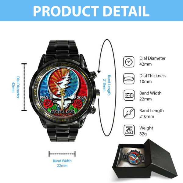 Grateful Dead Black Stainless Steel Watch - TANTN 14404