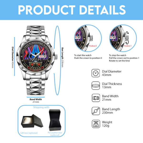 Guns N’ Roses Alloy Luxury Quartz Watch - TANTN 14400