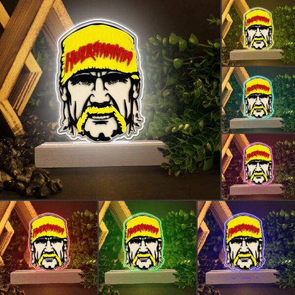 Hulk Hogan Led Light with Wooden Base (7 Colors) - HOATT 12059