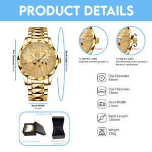 IRMA Alloy Luxury Quartz Watch - TANTN 14334