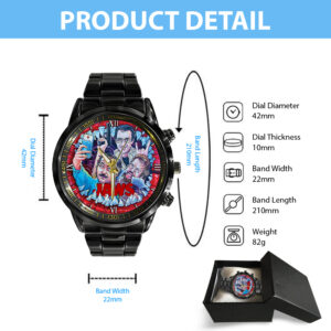 Jaws Black Stainless Steel Watch - GNE NEW489