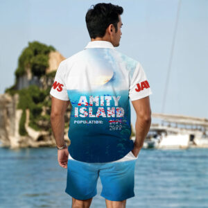 Jaws 3D Hawaiian Shirt Shorts - MAITM 12106
