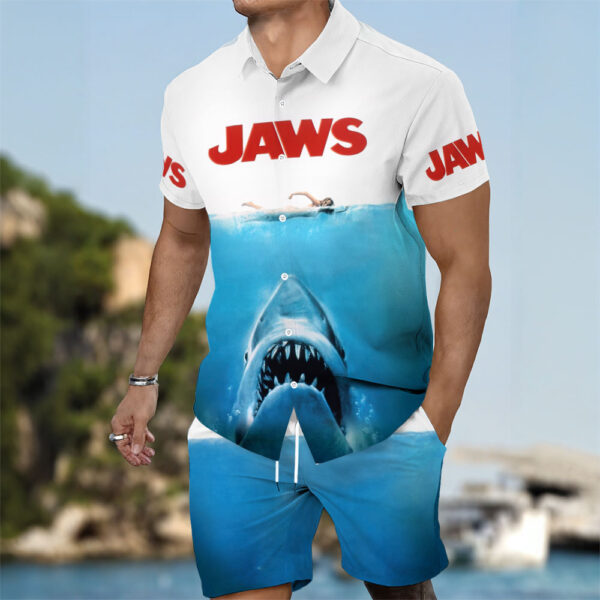 Jaws 3D Hawaiian Shirt Shorts - MAITM 12106