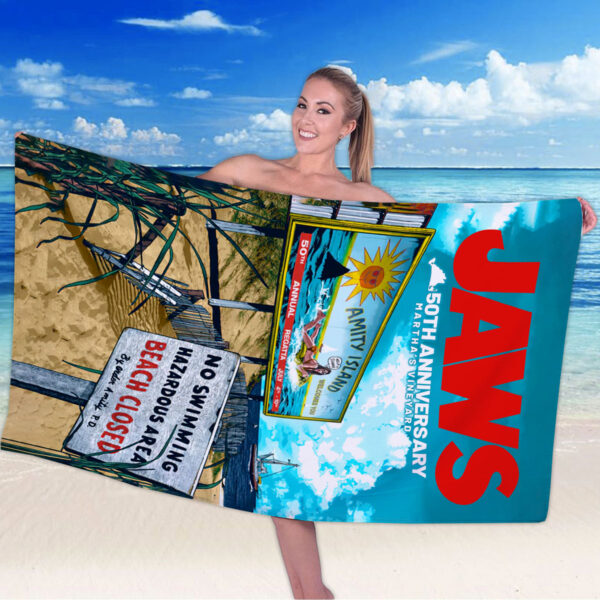 Jaws Rectangle Beach Towel - HOATT 11788