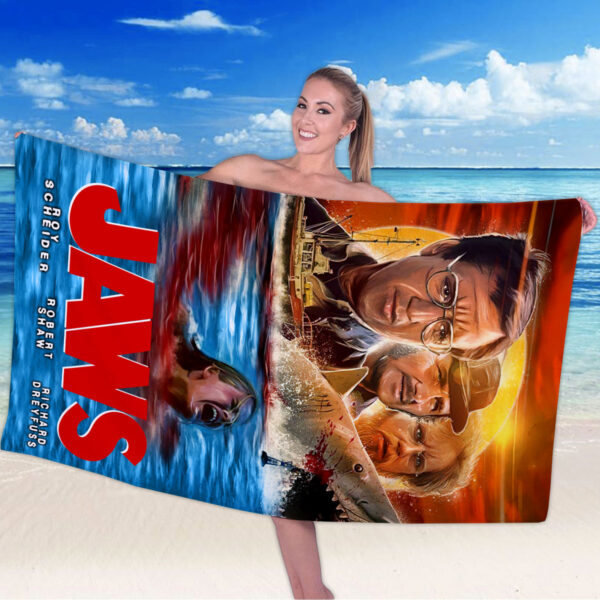 Jaws Rectangle Beach Towel - HOATT 11991