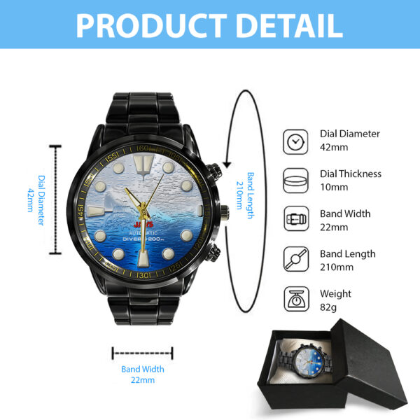 Jaws Black Stainless Steel Watch - TANTN 14191