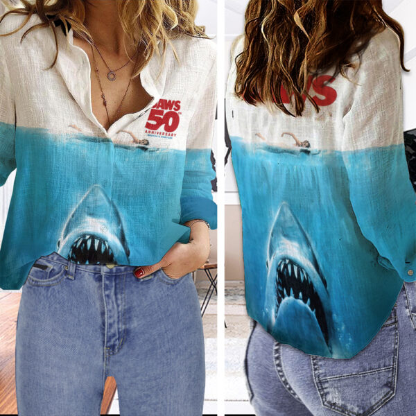Jaws 3D Linen Shirt - MAITM 11955