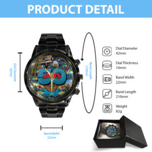 Jaws Black Stainless Steel Watch - TANTN 14189