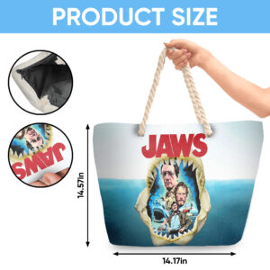 Jaws Hemp Rope Tote Bag - HOATT 11692