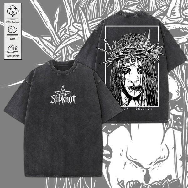 Joey Jordison x Slipknot Band 2D Acid Washed Cotton Shirt - MEDIA 152