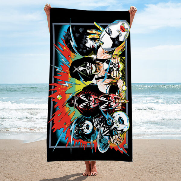 Kiss Band Rectangle Beach Towel - TANTN 14225