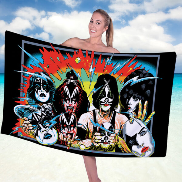 Kiss Band Rectangle Beach Towel - TANTN 14225