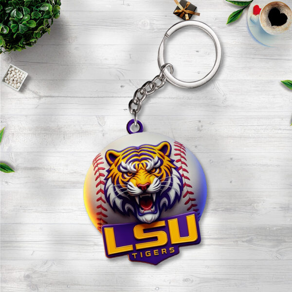 LSU Tigers Baseball Custom Shape 2-sided Keychain - GNE NEW520