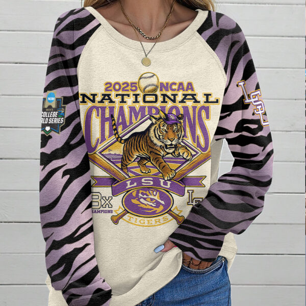 LSU Tigers Baseball Round Neck Raglan Sleeve Sweatshirt – MAITM 11906
