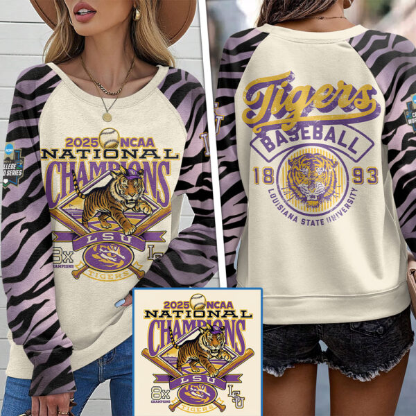 LSU Tigers Baseball Round Neck Raglan Sleeve Sweatshirt – MAITM 11906