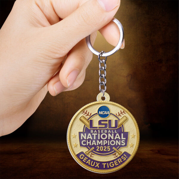 LSU Tigers Baseball Custom Shape 2-sided Keychain - GNE NEW530