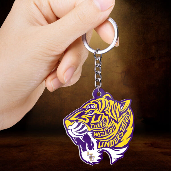 LSU Tigers Baseball Custom Shape 2-sided Keychain - GNE NEW532