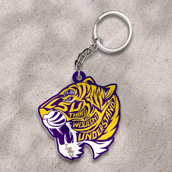 LSU Tigers Baseball Custom Shape 2-sided Keychain - GNE NEW532