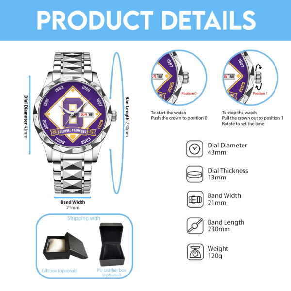 LSU Tigers Baseball Alloy Luxury Quartz Watch - TANTN 14099