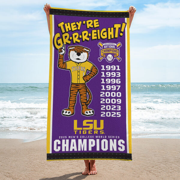 LSU Tigers Baseball Rectangle Beach Towel - GNE NEW495