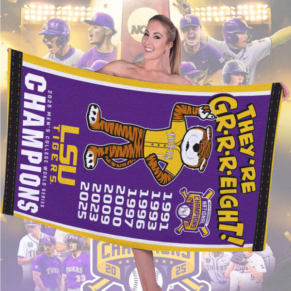 LSU Tigers Baseball Rectangle Beach Towel - GNE NEW495