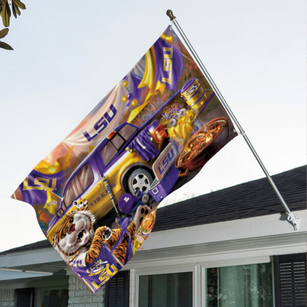 LSU Tigers Baseball 3D House Flag - GNE NEW496