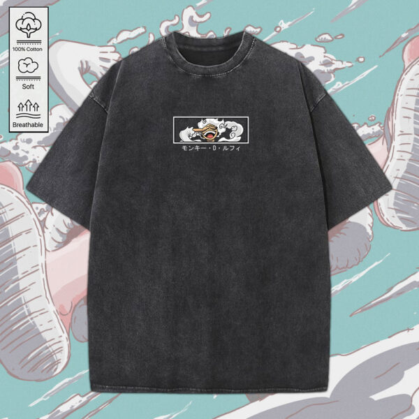 One Piece 2D Acid Washed Cotton Shirt - MEDIA 160