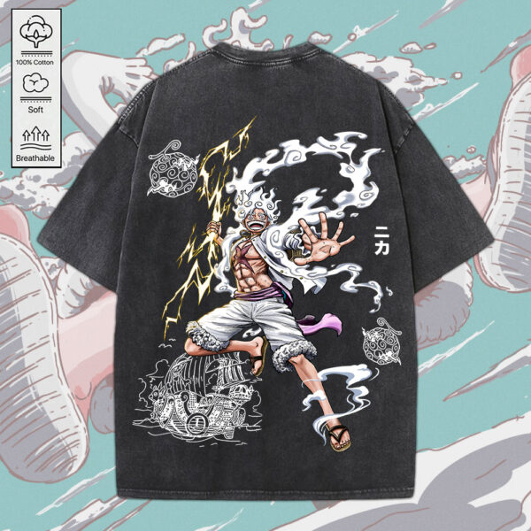 One Piece 2D Acid Washed Cotton Shirt - MEDIA 160