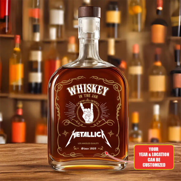 Personalized MET Band 25oz Empty Whiskey Bottle - TANTN 15009