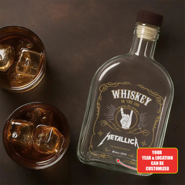 Personalized MET Band 25oz Empty Whiskey Bottle - TANTN 15009