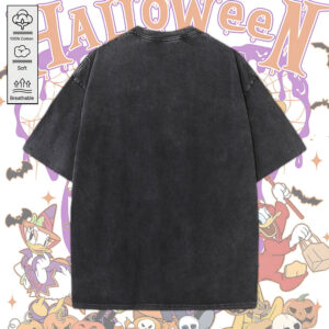 Mickey's Not So Scary Halloween Party 2D Acid Washed Cotton Shirt - MEDIA 144
