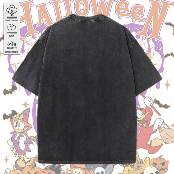 Mickey's Not So Scary Halloween Party 2D Acid Washed Cotton Shirt - MEDIA 144