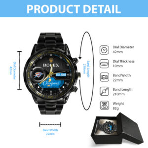 Oklahoma City Thunder x Rolex Black Stainless Steel Watch - MAITM 11932