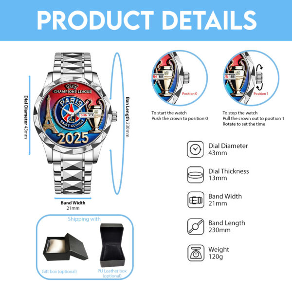 Paris Saint-Germain Alloy Luxury Quartz Watch - TANTN 14813