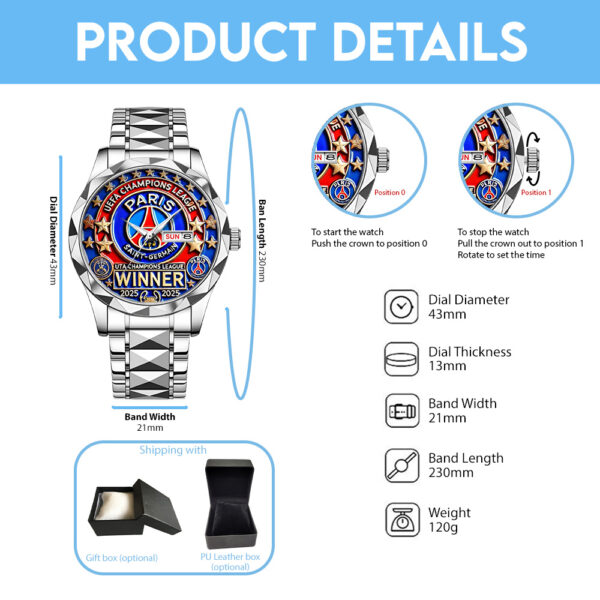 Paris Saint-Germain Alloy Luxury Quartz Watch - TANTN 14814