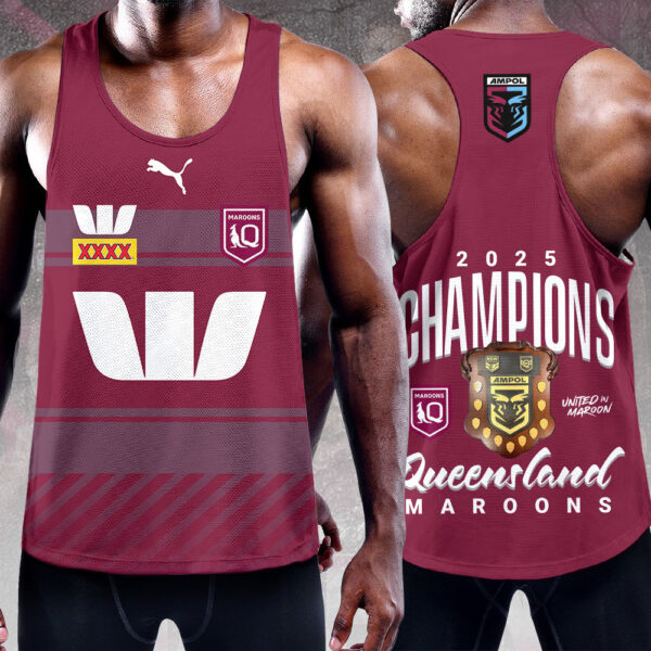 Queensland Maroons Y-Back Muscle Tank Top - HOATT 11768