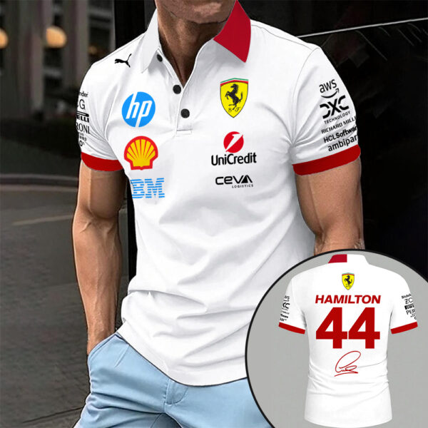 Scuderia Ferrari x Lewis Hamilton 3D Polo Shirt - MAITM 12027