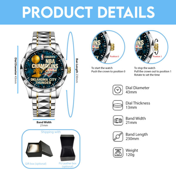 Oklahoma City Thunder Alloy Luxury Quartz Watch - TANTN 14226