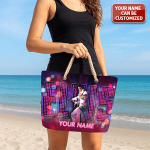 Personalized Elvis Presley Hemp Rope Tote Bag - TANTN 14243