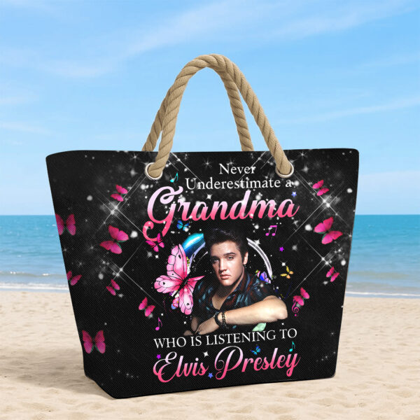Elvis Presley Hemp Rope Tote Bag - TANTN 14292