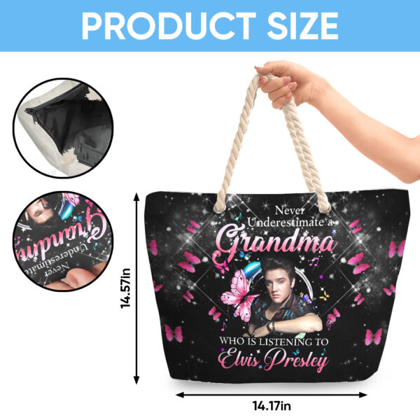 Elvis Presley Hemp Rope Tote Bag - TANTN 14292