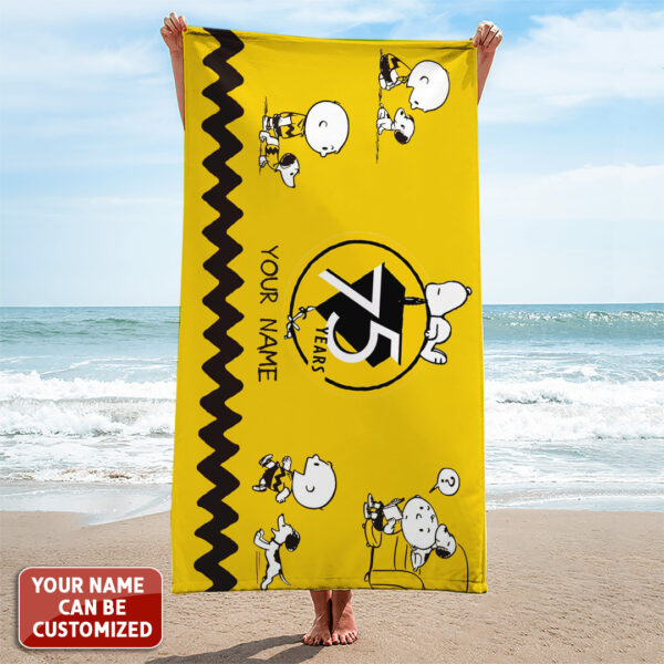 Personalized Peanuts Snoopy Rectangle Beach Towel - TANTN 14503