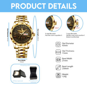 US Army Alloy Luxury Quartz Watch - TANTN 14618