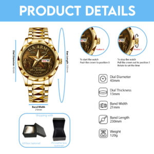US Army Alloy Luxury Quartz Watch - TANTN 14619