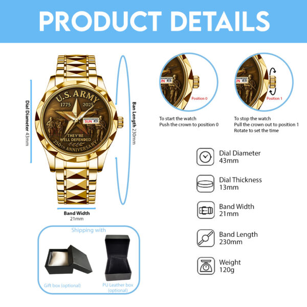 US Army Alloy Luxury Quartz Watch - TANTN 14619