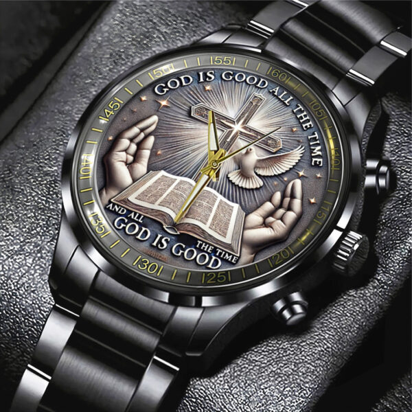 God Is Good Black Stainless Steel Watch - TANTN 14721