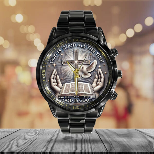God Is Good Black Stainless Steel Watch - TANTN 14721
