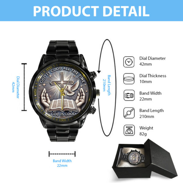 God Is Good Black Stainless Steel Watch - TANTN 14721