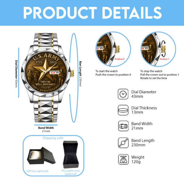 US Army Alloy Luxury Quartz Watch - TANTN 14639