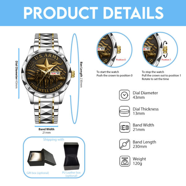 US Army Alloy Luxury Quartz Watch - TANTN 14641